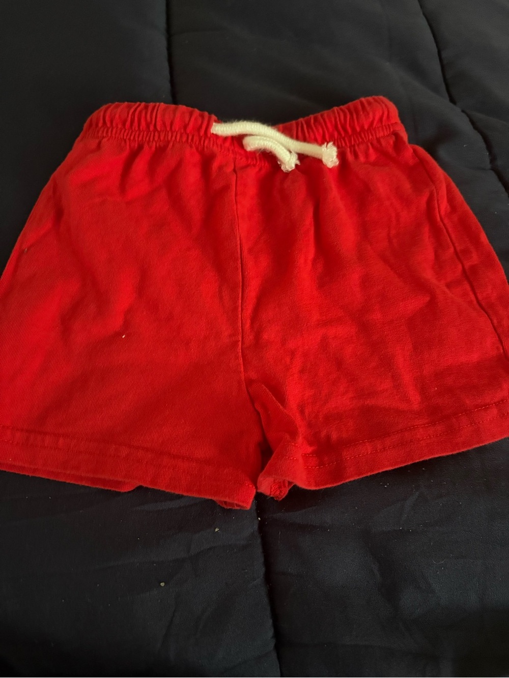 Kids Red Drawstring Cotton Shorts